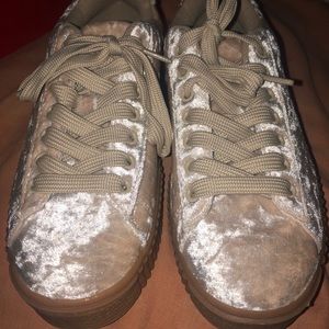 Suede tan sneakers